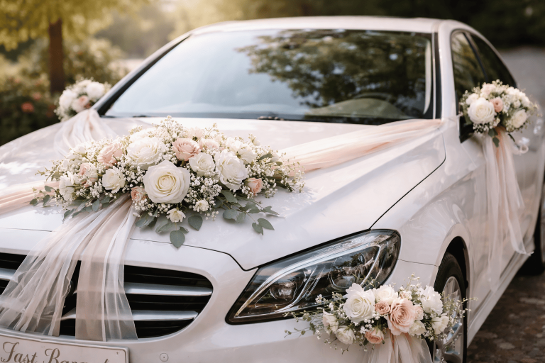 Comment faire une décoration de voiture de mariage | Lepetitpopulaire