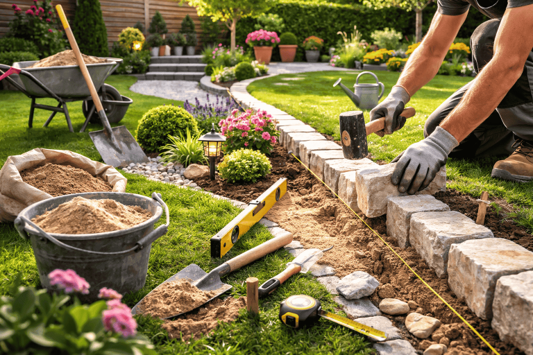 comment-poser-une-bordure-de-jardin-en-pierre-lepetitpopulaire.fr